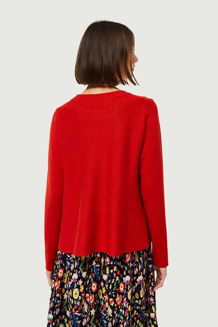 Compañia Fantastica Jersey Mujer Punto Evasé Rojo