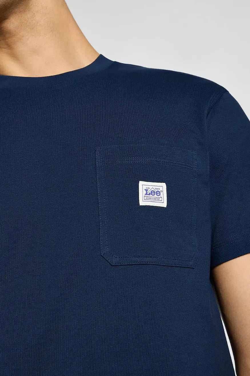 Lee Workwear Camiseta Hombre Bolsillo Azul