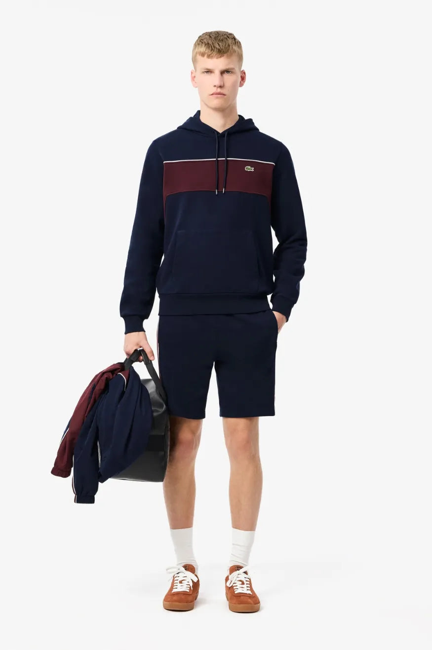 Lacoste Sudadera Capucha Hombre Color Block Azul Marino / Burdeos