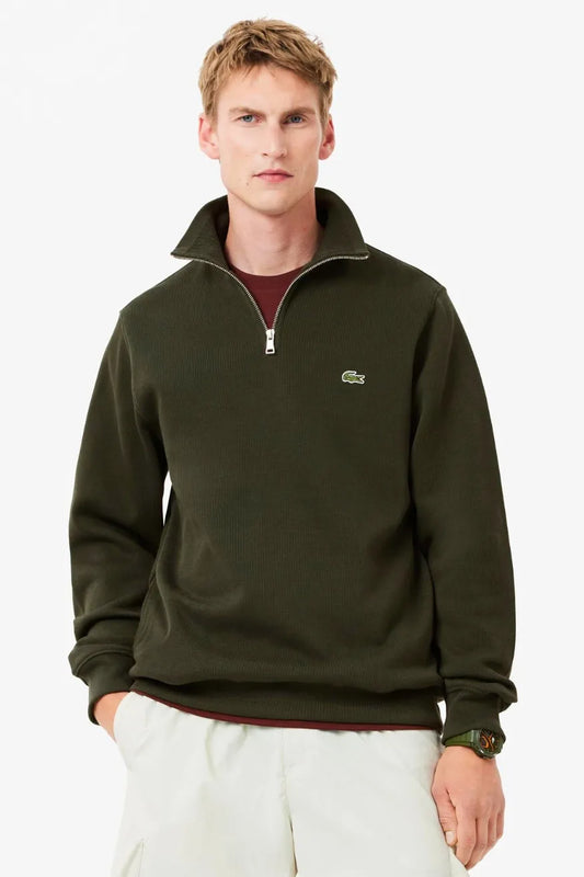 Lacoste Jersey Hombre Quarter Zip Verde Kaki