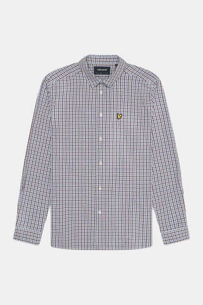 Lyle and Scott Camisa Cuadros Hombre Gingham Mahogany