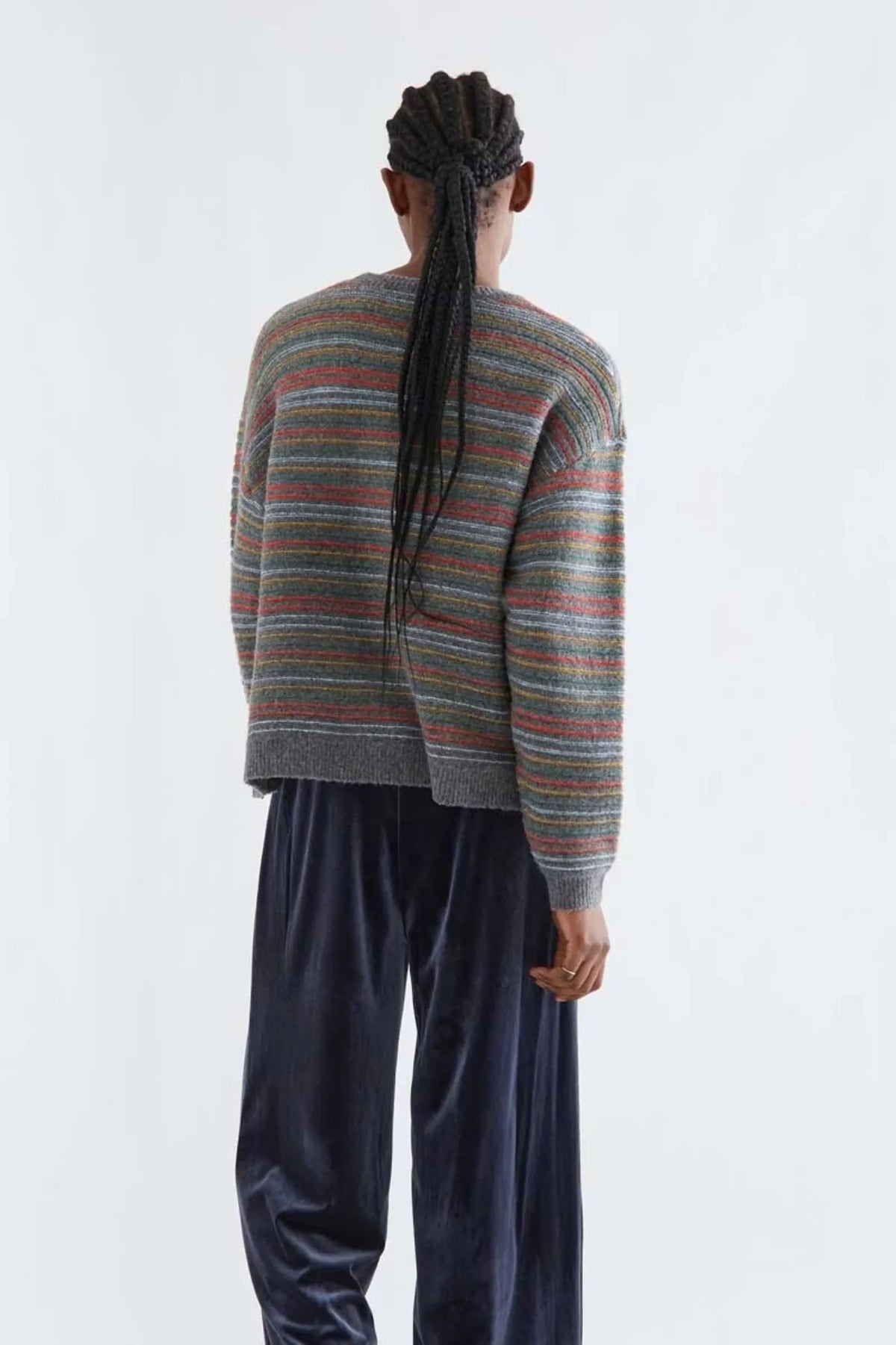 Compañia Fantastica Jersey Mujer Rayas Multicolores Gris