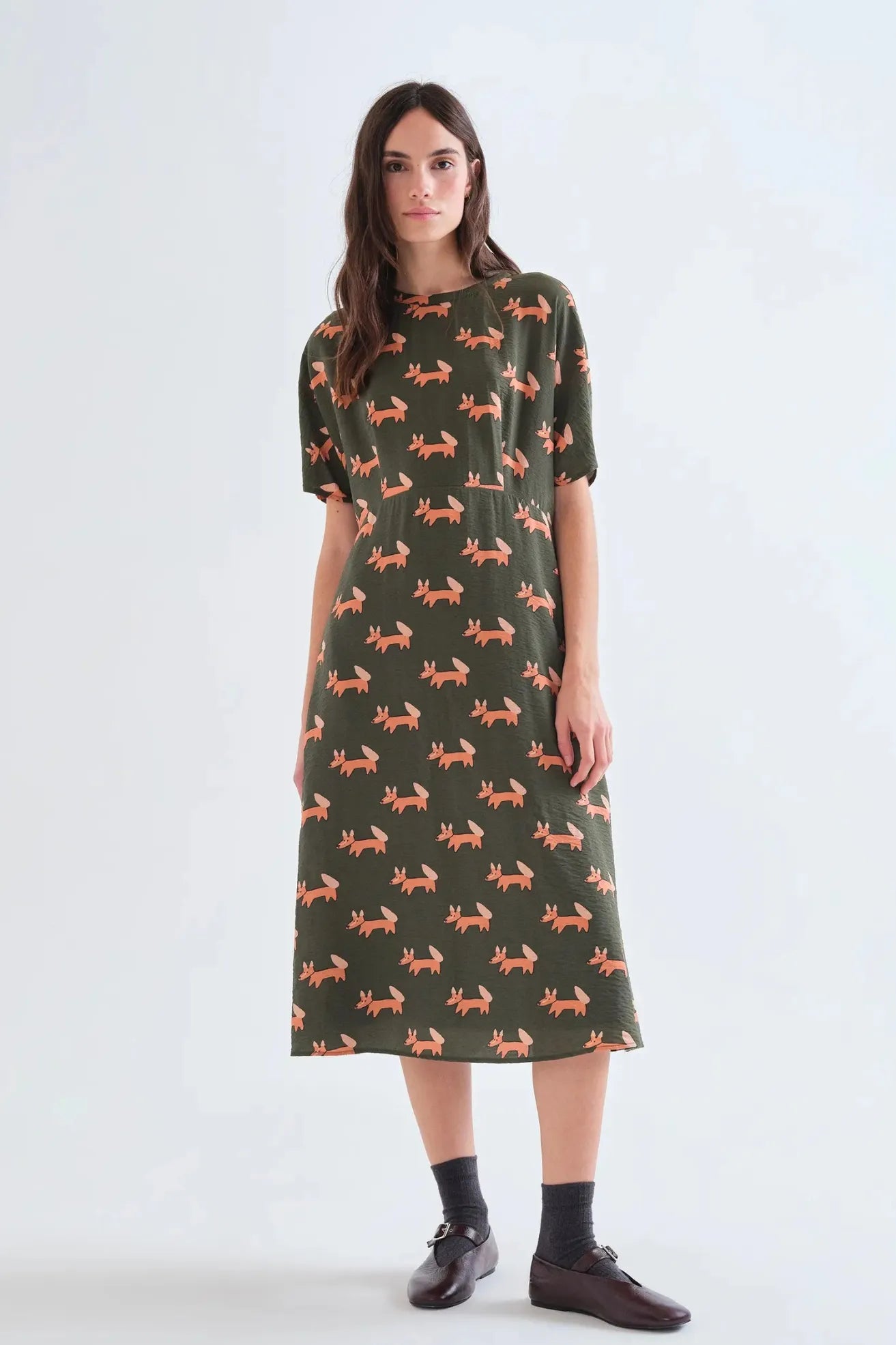 Compañia Fantastica Vestido Midi Zorros