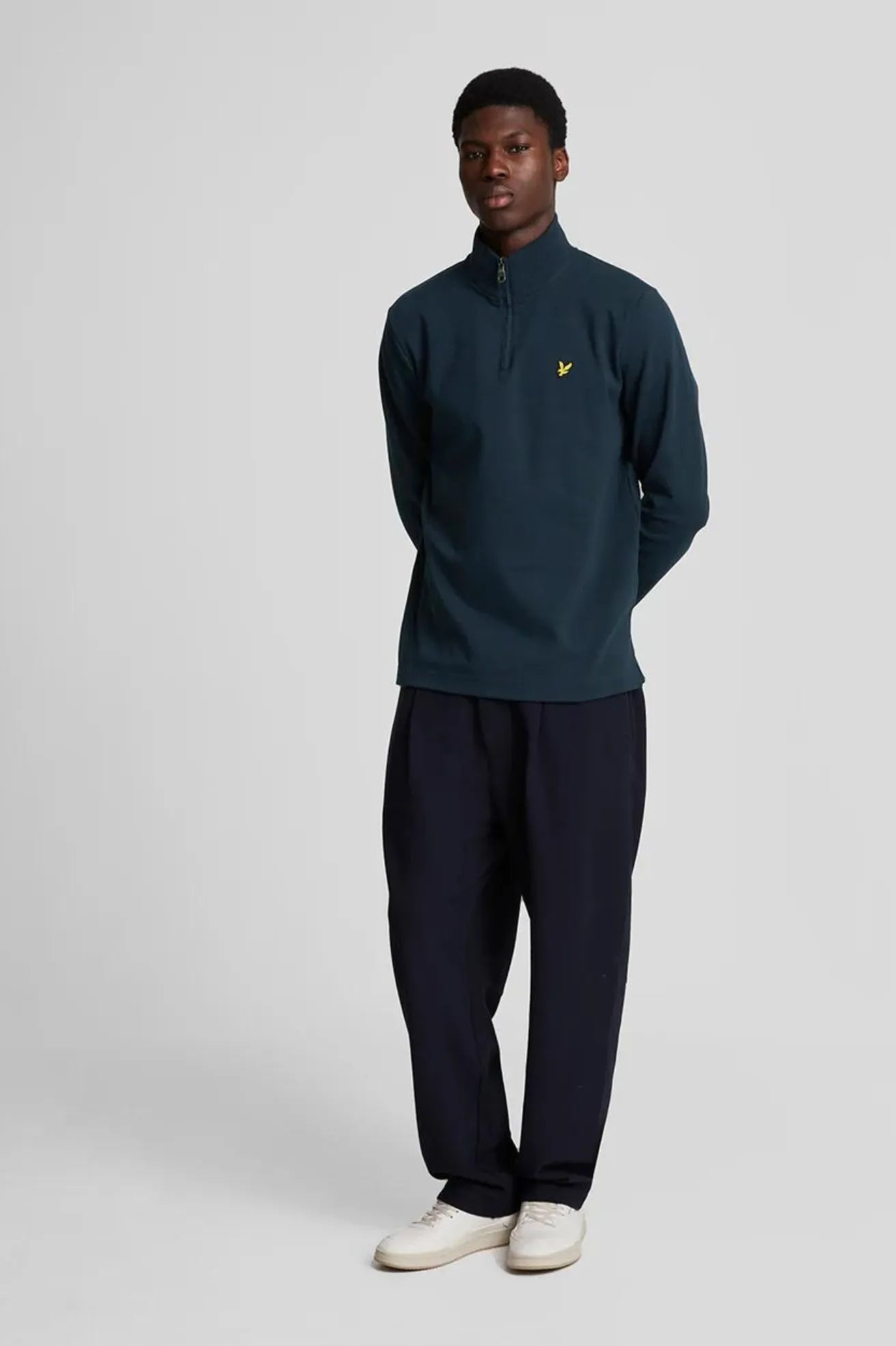 Lyle And Scott Sudadera Hombre Quarter Zip Azul