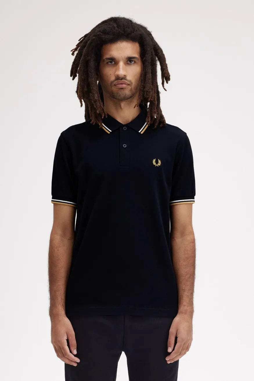 Fred Perry Polo Hombre 3600 Ribetes Azul W53