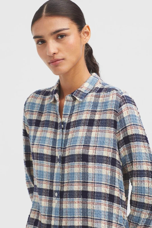 Nice Things Camisa Mujer Cuadros Botones