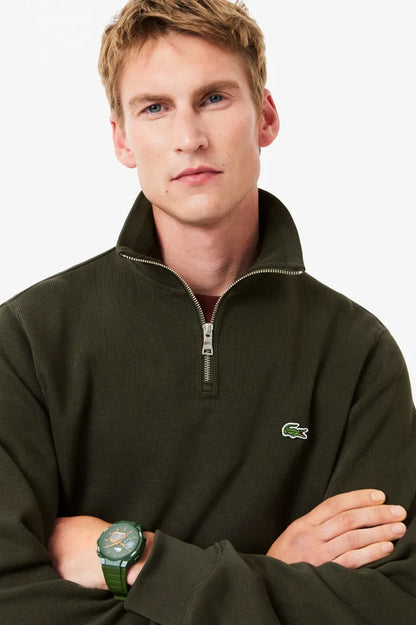 Lacoste Jersey Hombre Quarter Zip Verde Kaki