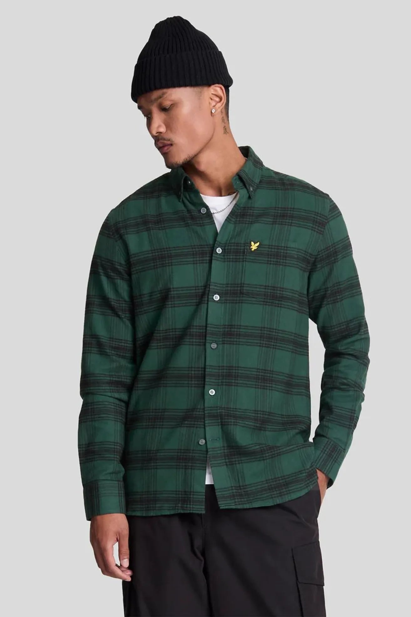 Lyle And Scott Camisa Cuadros Hombre Flannel Verde