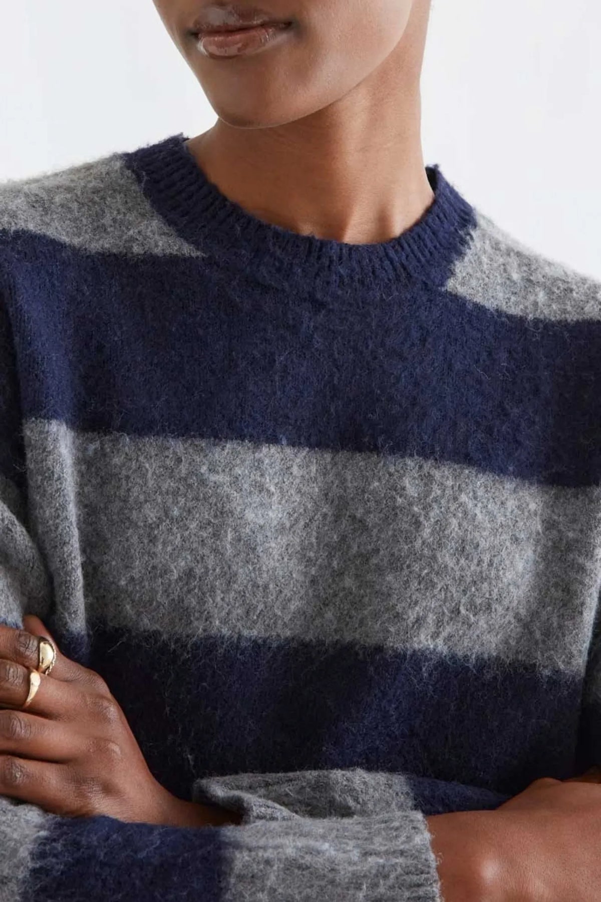 Compañia Fantastica Jersey Mujer Rayas Azul y Gris