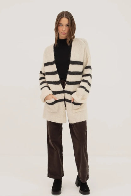 Mus Bombon Cardigan Mujer Oversize Nabao Rayas