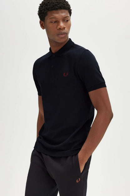 Fred Perry Polo Hombre M6000 Azul Logo Rojo