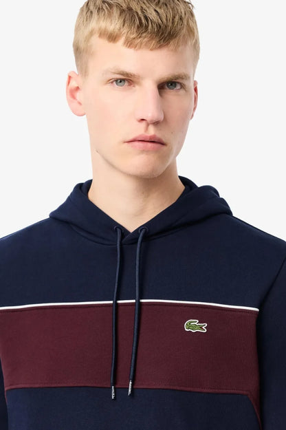 Lacoste Sudadera Capucha Hombre Color Block Azul Marino / Burdeos