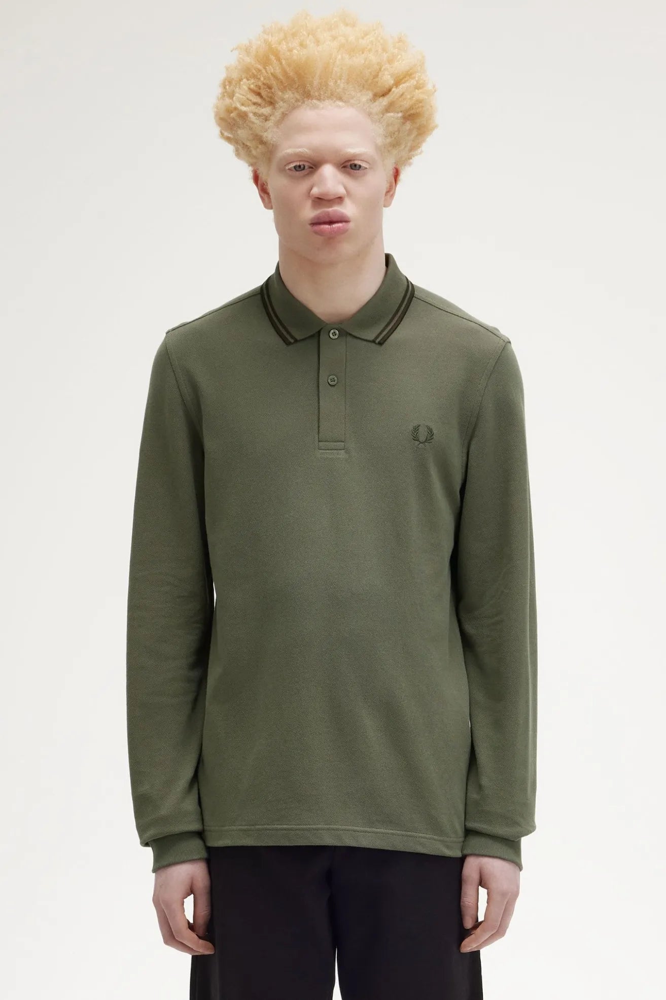 Fred Perry Polo Hombre Manga Larga M3636 Verde W49