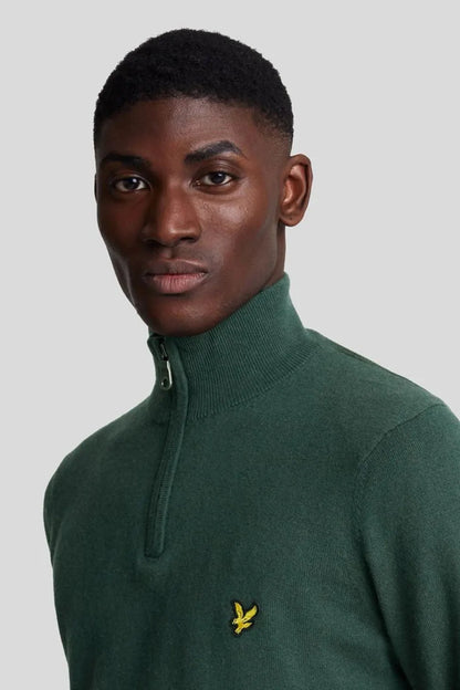 Lyle And Scott Jersey Hombre Cotton Merino 1/4 Zip Verde