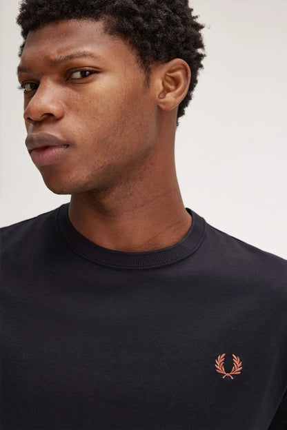 Fred Perry Camiseta Homber Negro / Whisky