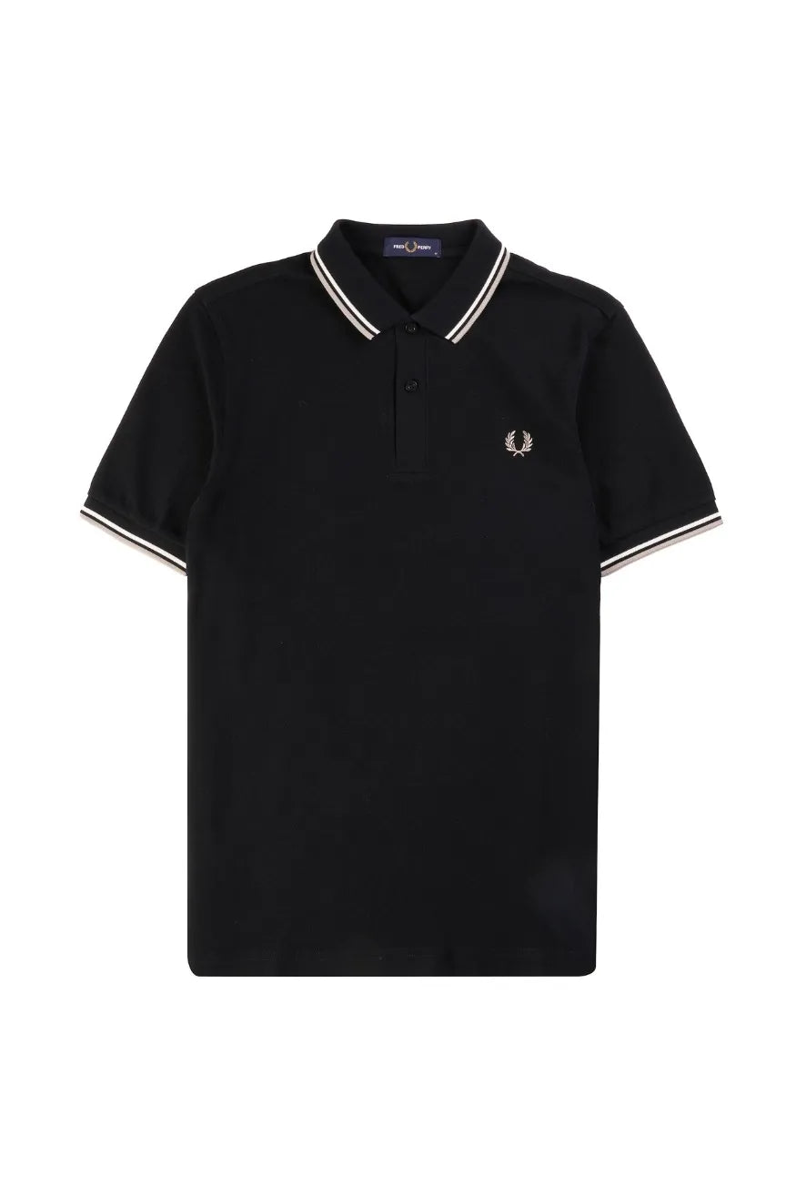 Fred Perry Polo Hombre 3600 Ribetes Blanco/ Gris