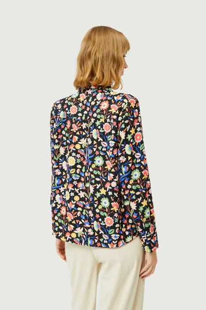 Compañia Fantastica Camisa Mujer Lazada Estampado Floral Pequeño