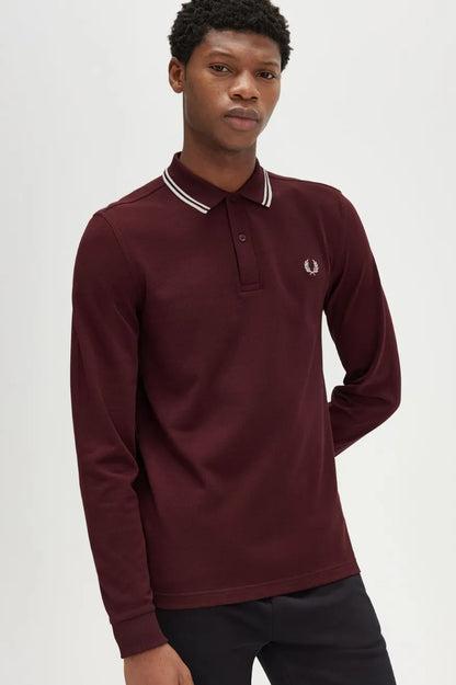 Fred Perry Polo Hombre Manga Larga M3636 Granate