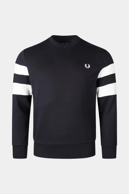 Fred Perry Sudadera Stripes Hombre Negra