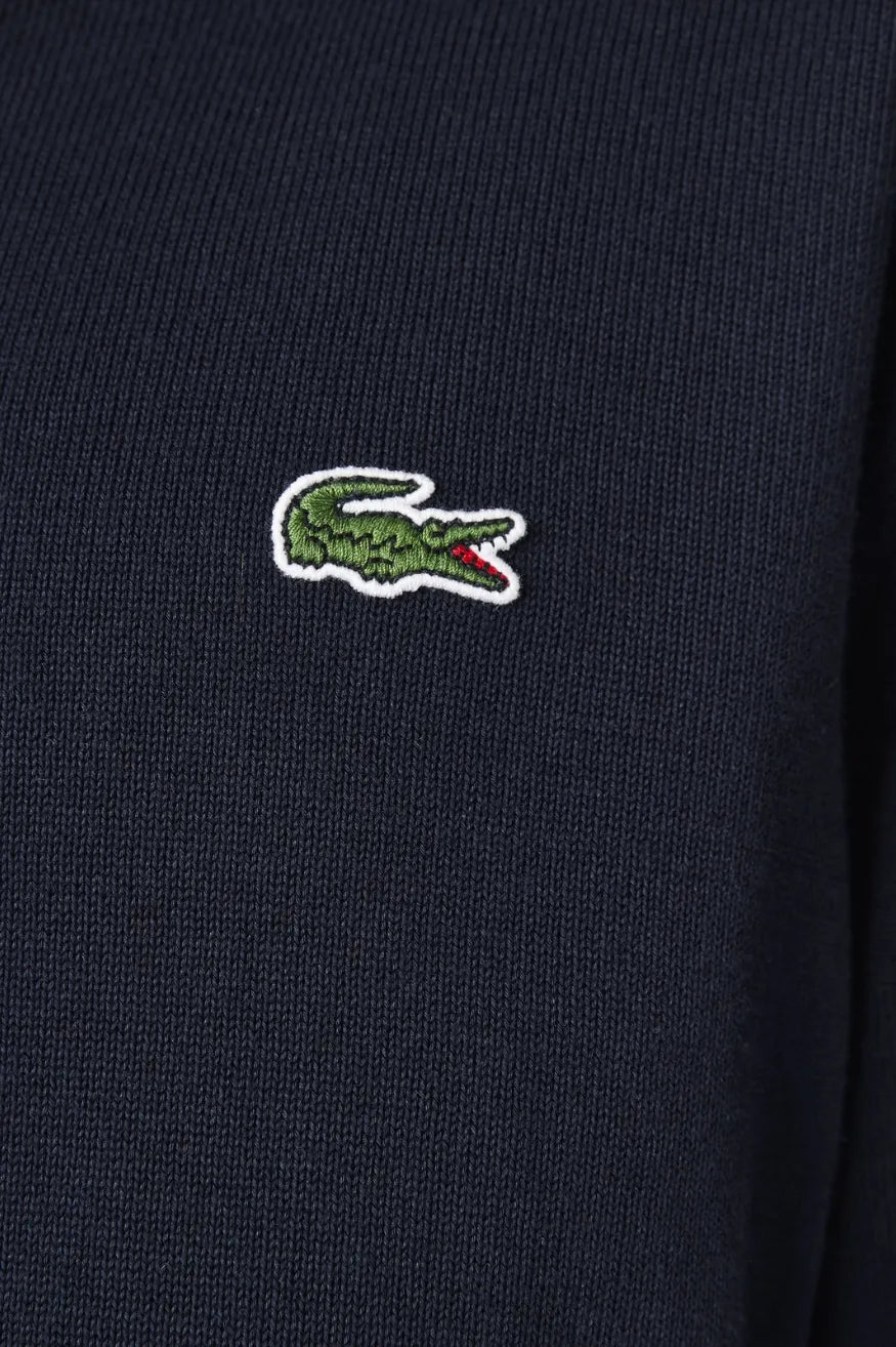 Lacoste Jersey Fino Hombre Quarter Zip Azul