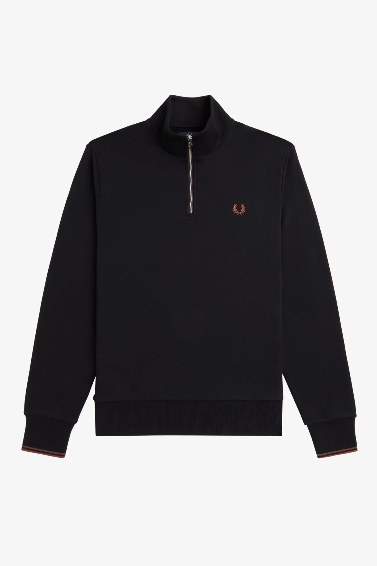 Fred Perry Sudadera Hombre Media Cremallera M3574 Negra