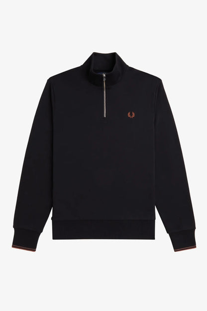 Fred Perry Sudadera Hombre Media Cremallera M3574 Negra