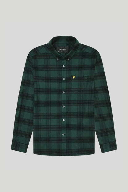 Lyle And Scott Camisa Cuadros Hombre Flannel Verde