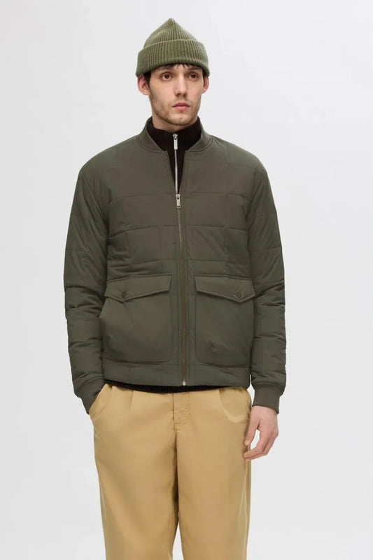 Selected Homme Chaqueta Hombre Bomber Verde