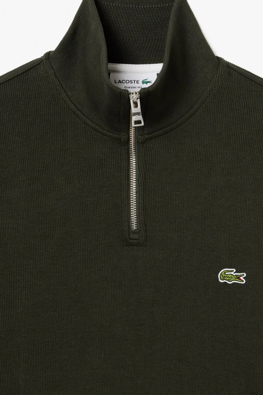 Lacoste Jersey Hombre Quarter Zip Verde Kaki