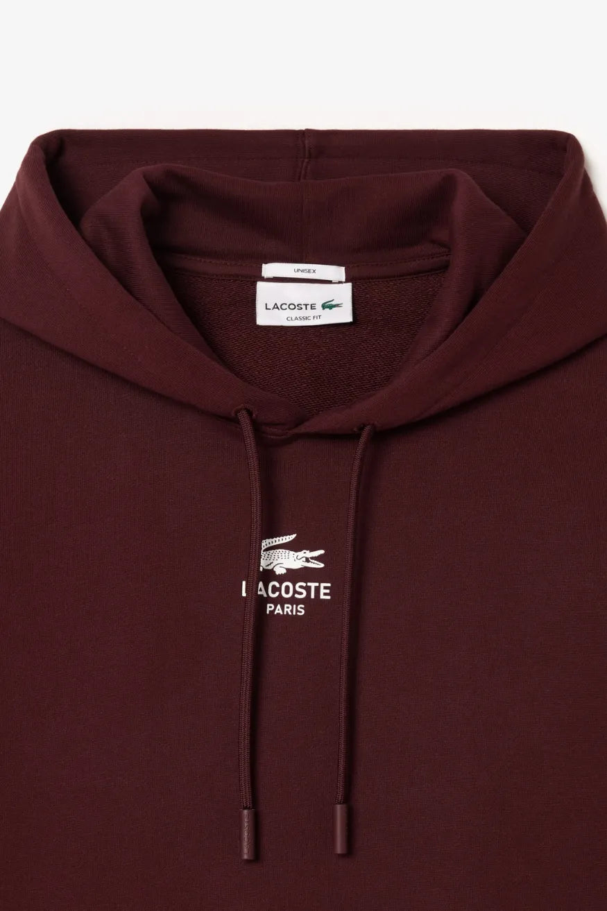 Lacoste Sudadera Paris Capucha Hombre o Mujer Burdeos