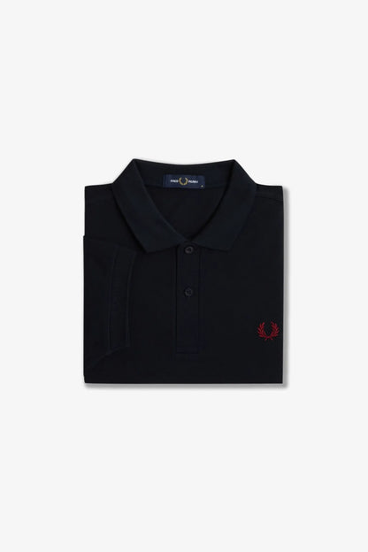 Fred Perry Polo Hombre M6000 Azul Logo Rojo