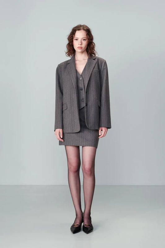 Grace and Mila Blazer Oversize Mujer Antracita