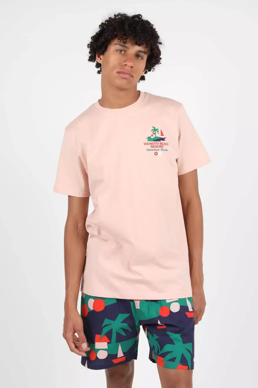 Wemoto Clothing Camiseta Hombre Beach Resort Rosa