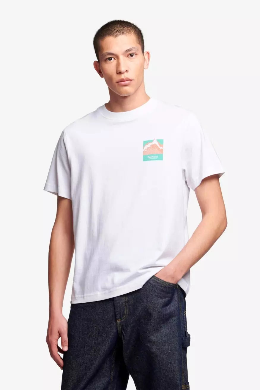 Penfield Camiseta Hombre Relaxed Fit Mountain Back Blanca
