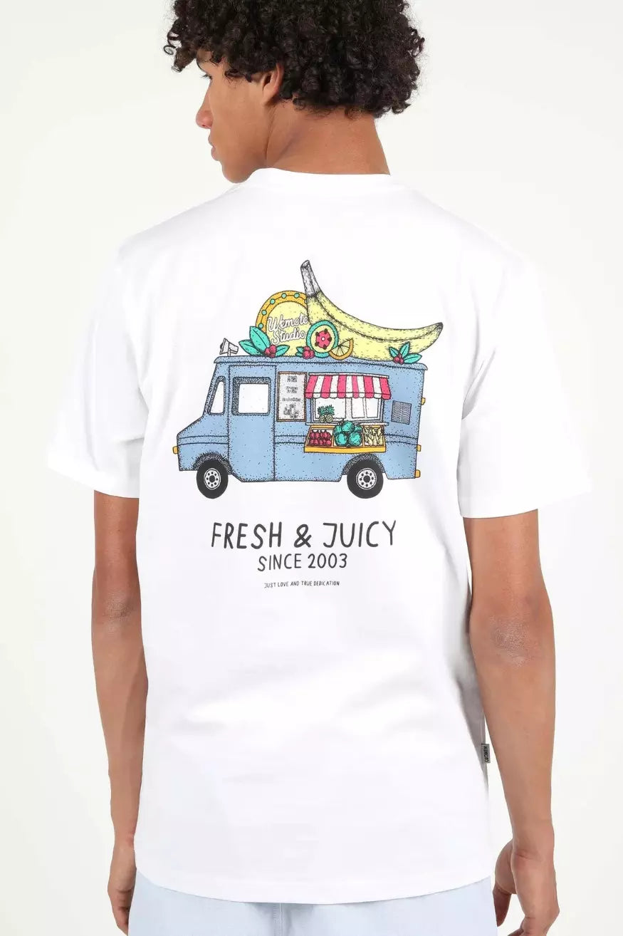 Wemoto Clothing Camiseta Hombre Fruit Truck Blanca
