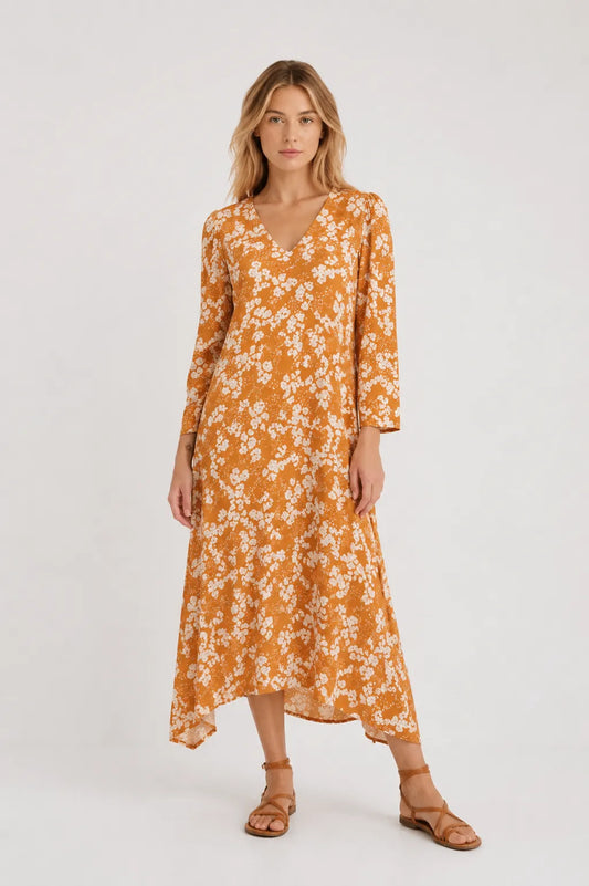 BYFEMME Vestido Tomasina Ocre Who killed Bambi?