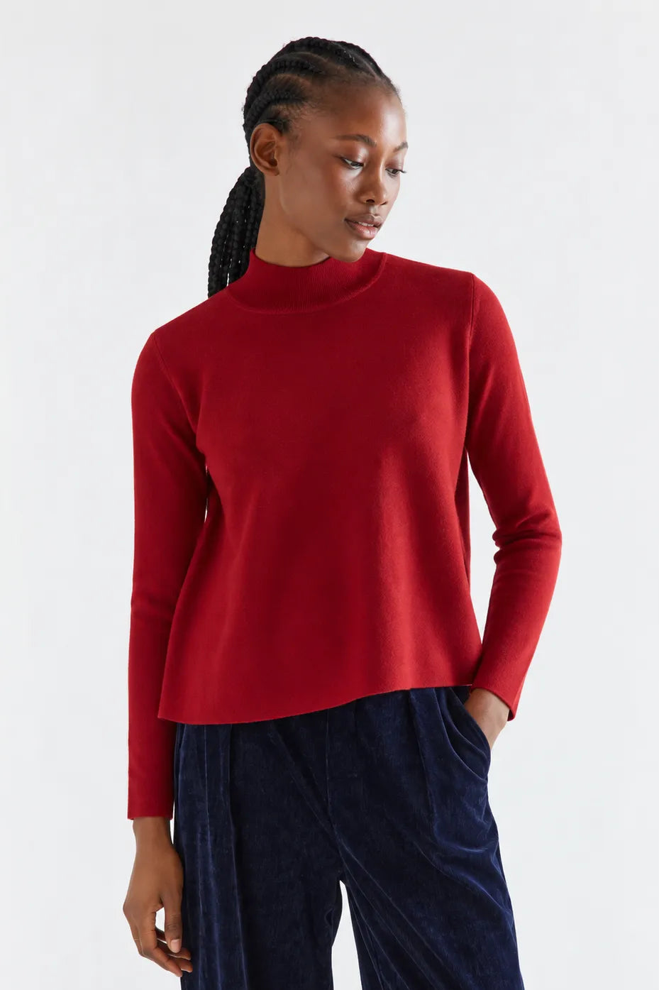 Compañia Fantastica Jersey Mujer Cuello Alto Rojo