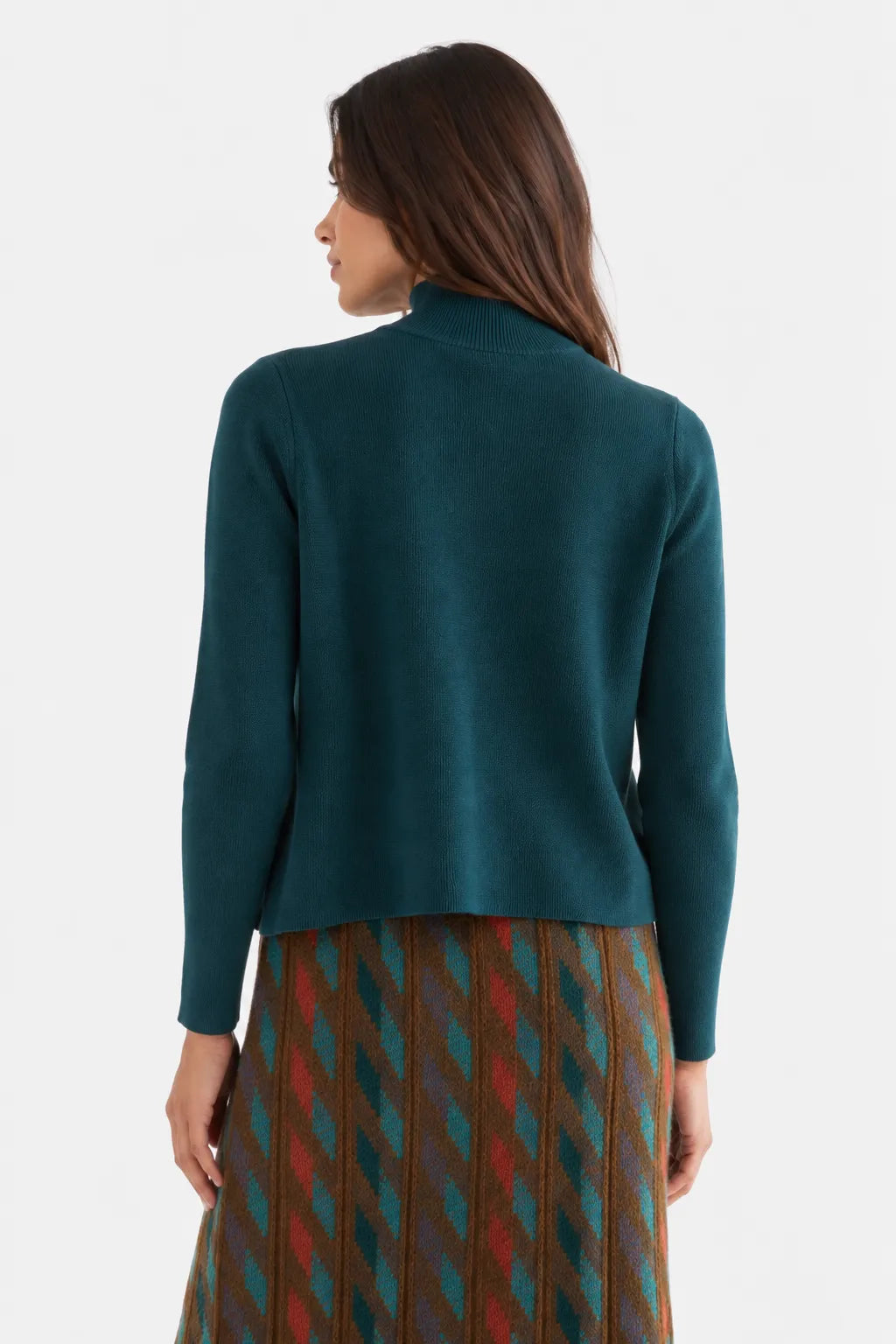 Compañia Fantastica Jersey Mujer Cuello Alto Verde Oscuro