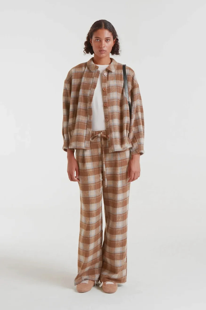 Compañia Fantastica Camisa Mujer Cuadros Beige Who killed Bambi?