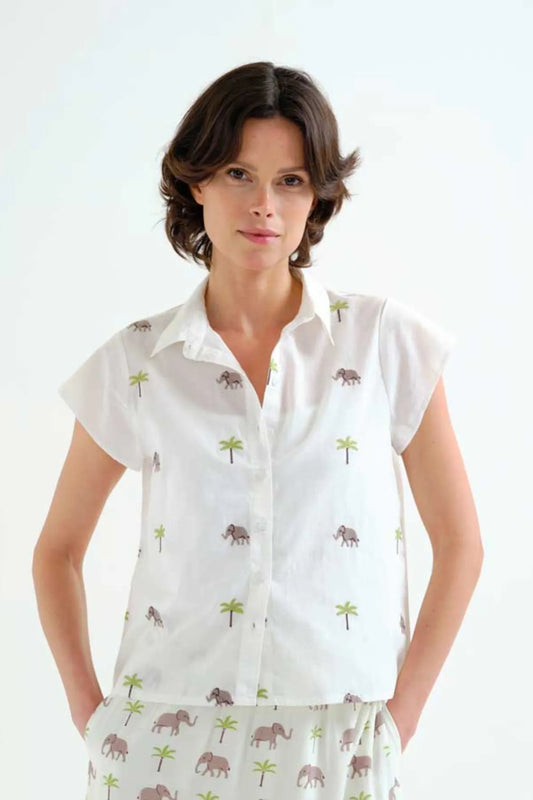 Compañia Fantastica Camisa Mujer Elefantes y Palmeras Who killed Bambi?