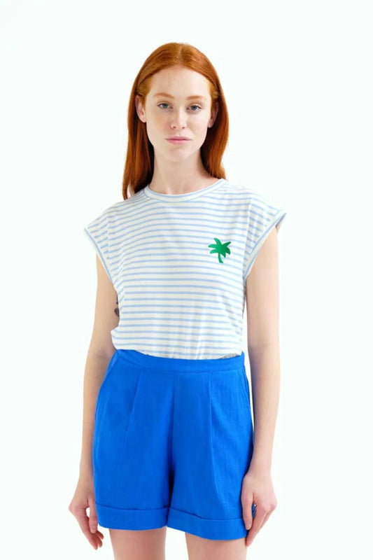 Compañia Fantastica Camiseta Mujer Rayas Azules y Blancas Who killed Bambi?