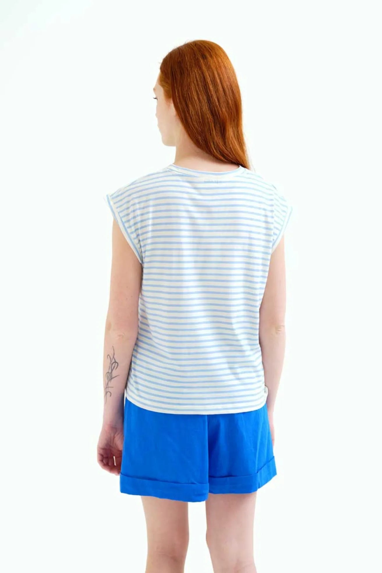 Compañia Fantastica Camiseta Mujer Rayas Azules y Blancas Who killed Bambi?