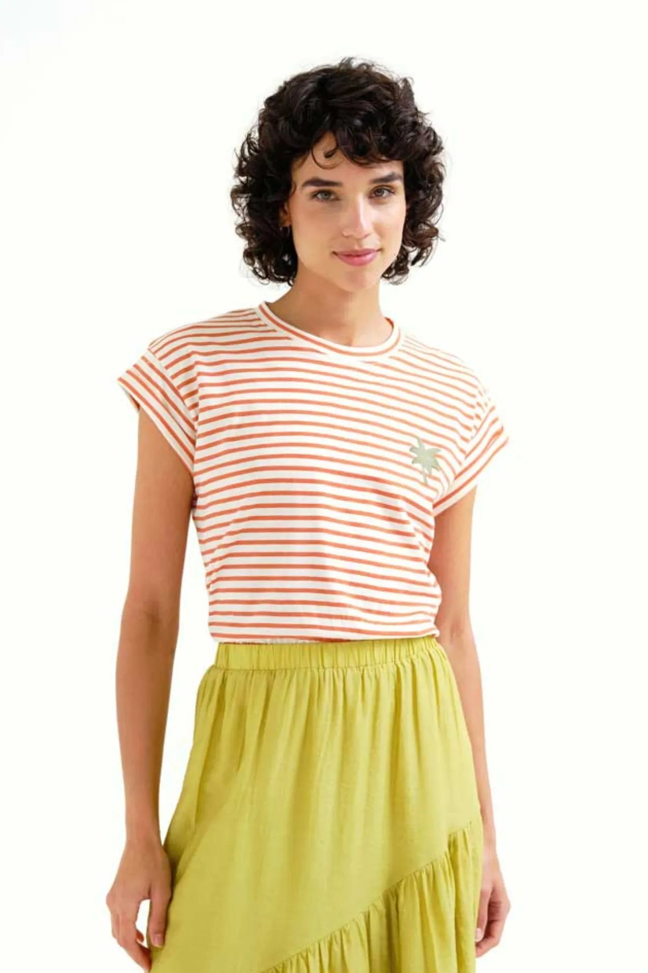 Compañia Fantastica Camiseta Mujer Rayas Marrones y Blancas Who killed Bambi?