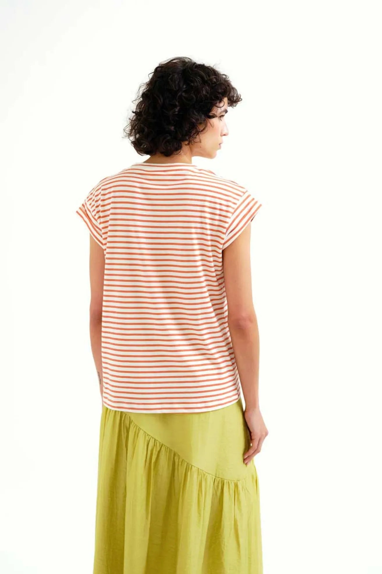 Compañia Fantastica Camiseta Mujer Rayas Marrones y Blancas Who killed Bambi?