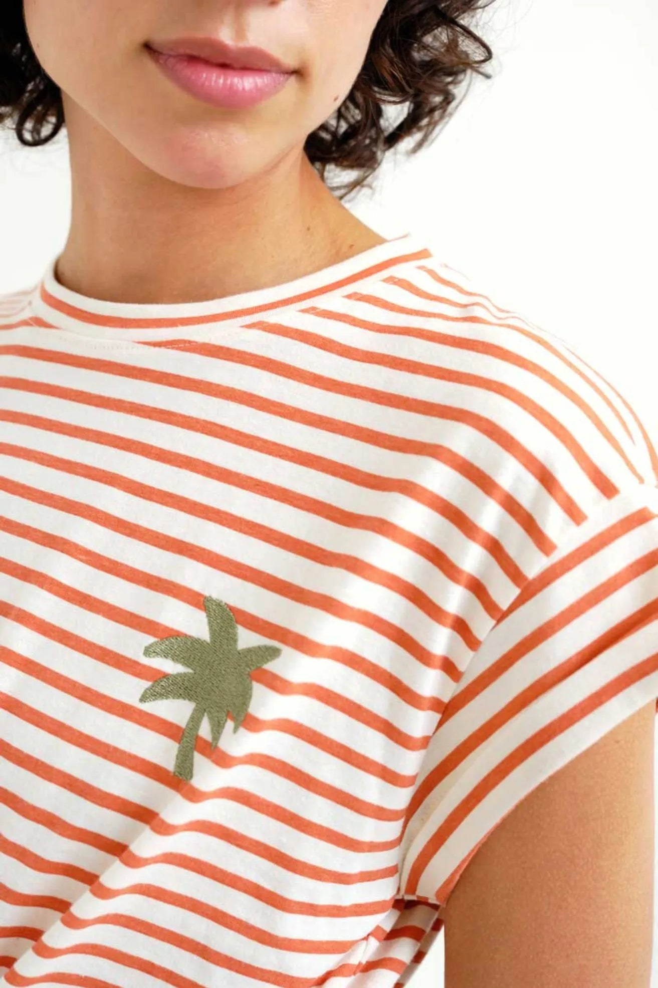 Compañia Fantastica Camiseta Mujer Rayas Marrones y Blancas Who killed Bambi?