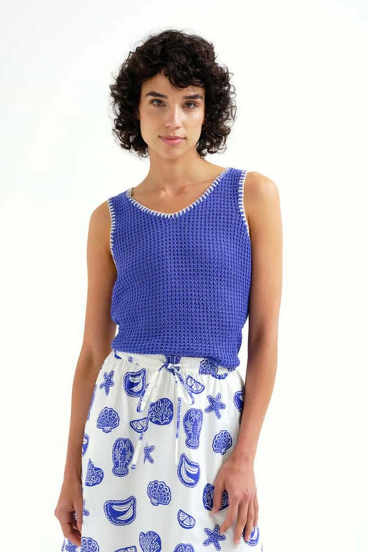 Compañia Fantastica Camiseta Mujer Top Calado Azul Who killed Bambi?