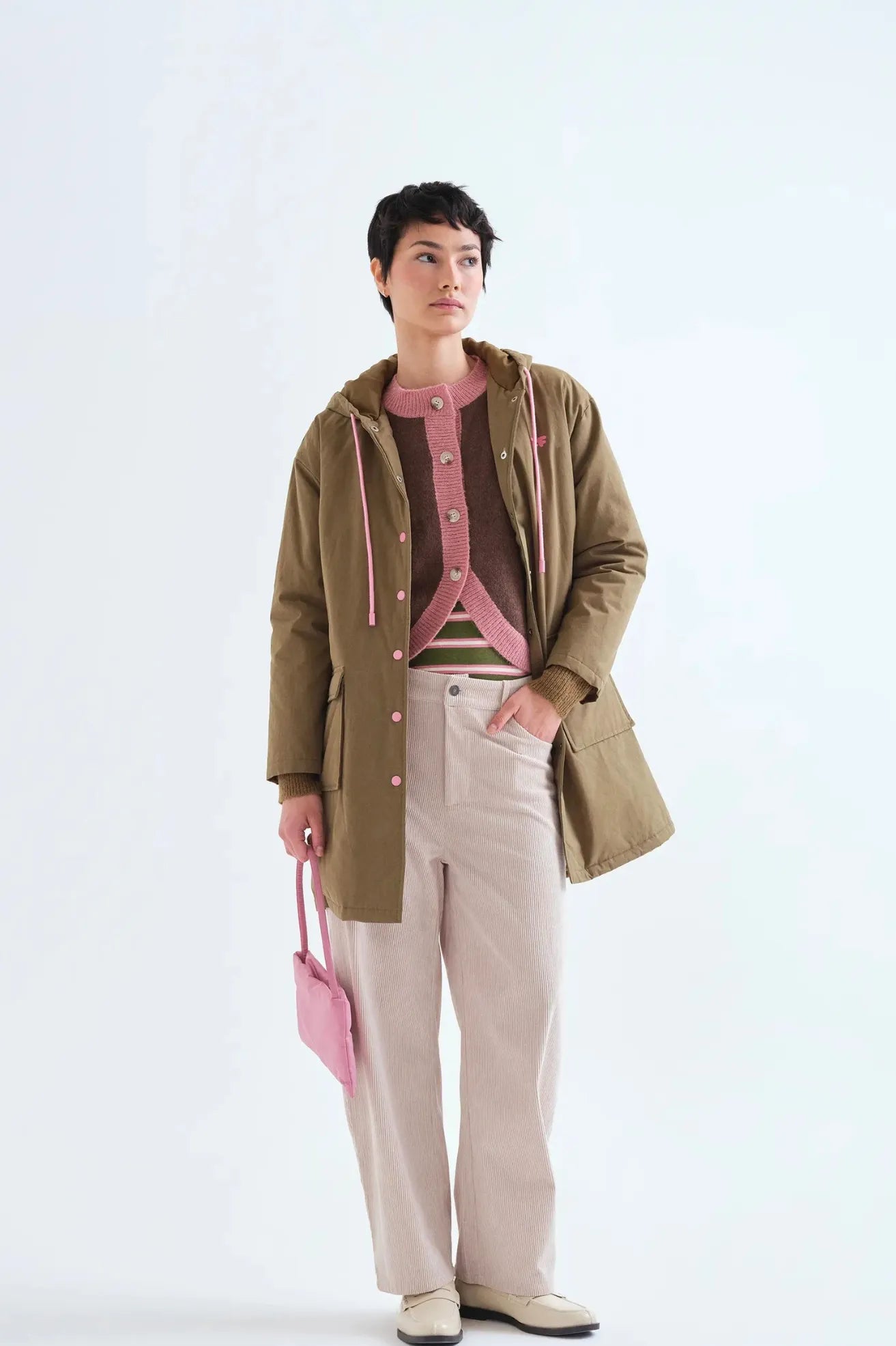 Compañia Fantastica Cardigan Mujer Bicolor Marrón y Rosa Who killed Bambi?