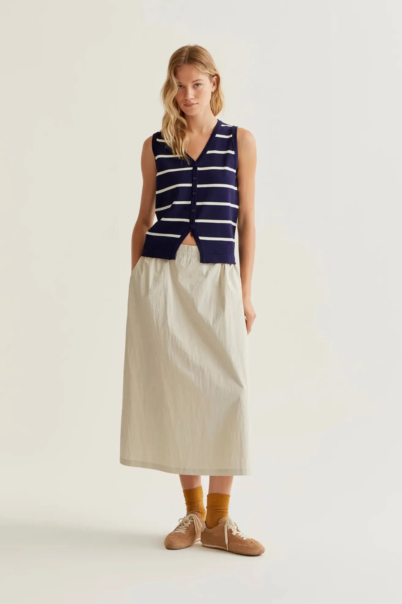 Compañia Fantastica Chaleco Mujer Rayas Azul y Blanco Who killed Bambi?