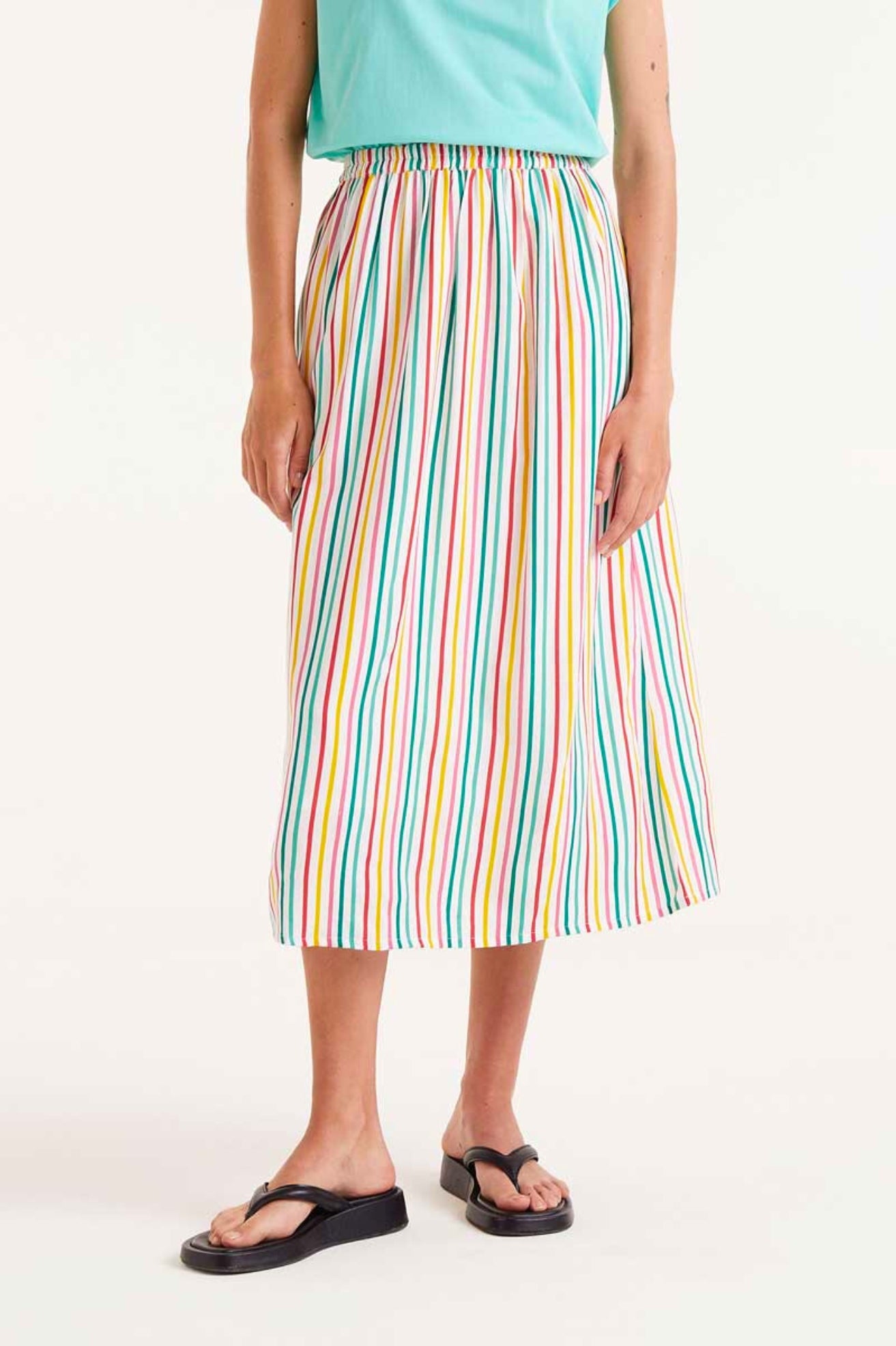 Compañia Fantastica Falda Midi Rayas Multicolor Who killed Bambi?