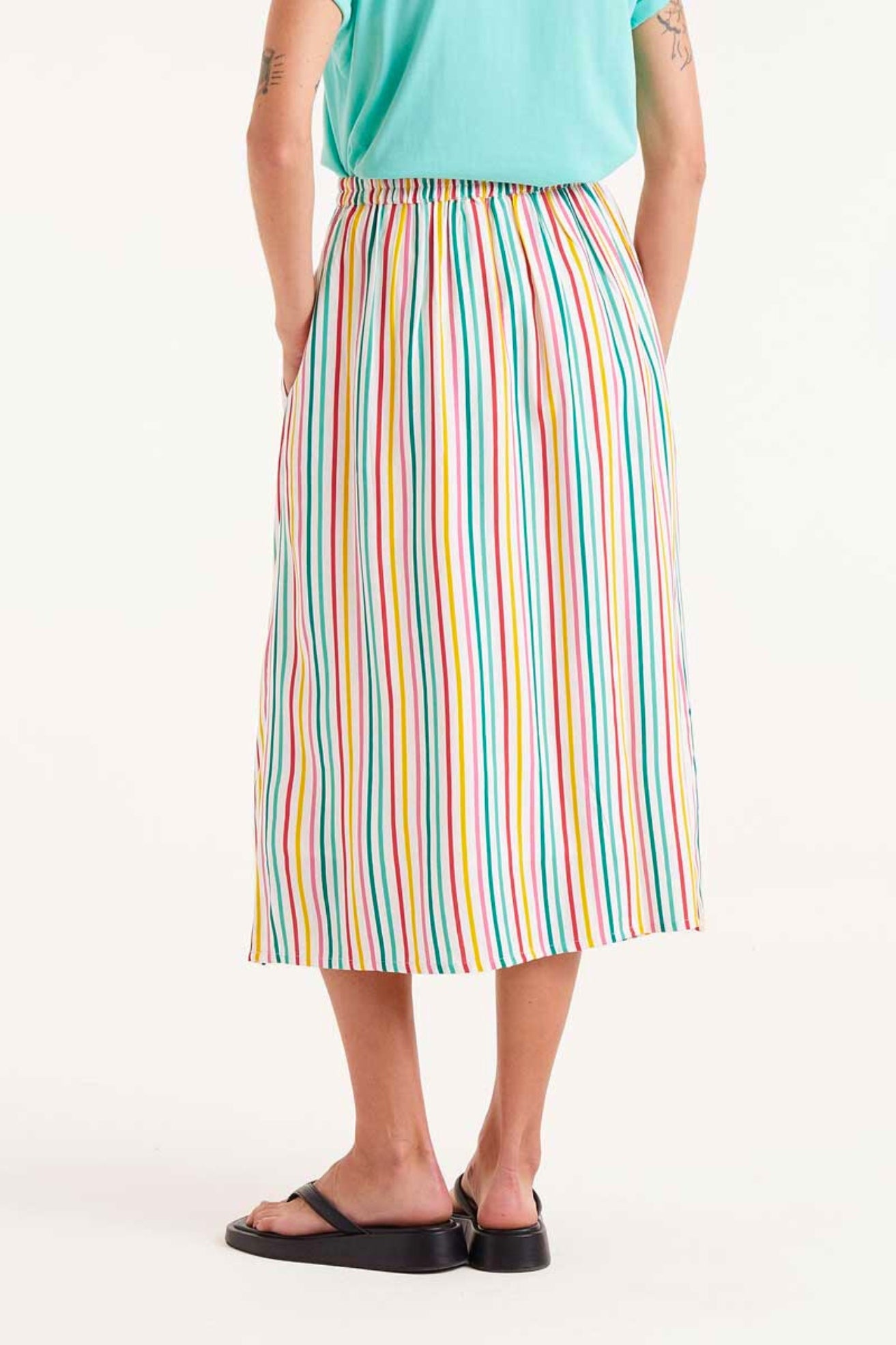 Compañia Fantastica Falda Midi Rayas Multicolor Who killed Bambi?